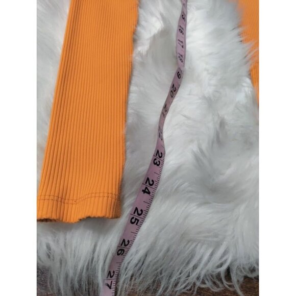 Year Of Our Cross V Waistline Ribbed Veronica Pull On Leggings Orange Women's S - Picture 9 of 10
